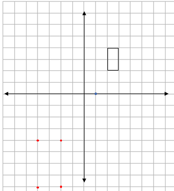 Four quadrant grid showing a rectangle, centre of enlargement and four new corners